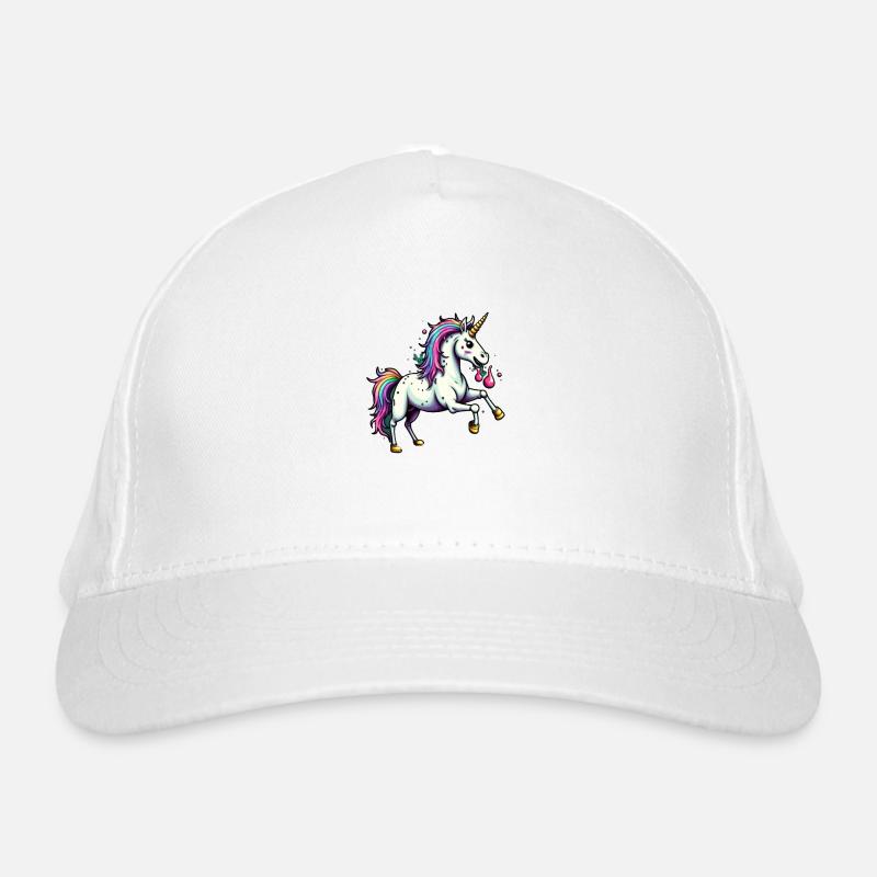 Verrücktes Einhorn Bio-Baseballkappe