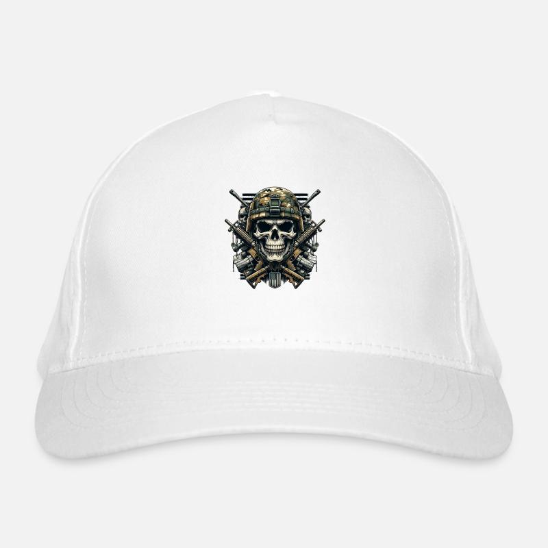 Patriot's Pride: Armed Forces Skull Organic Baseball Cap