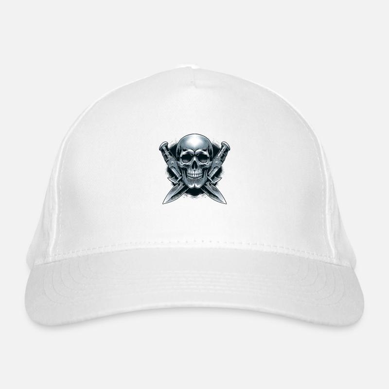 Twin Blades: Skull Between Daggers Organic Baseball Cap