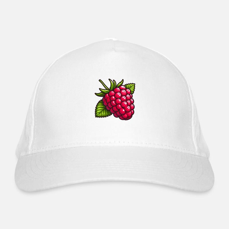 Large Leafy Raspberry Organic Baseball Cap