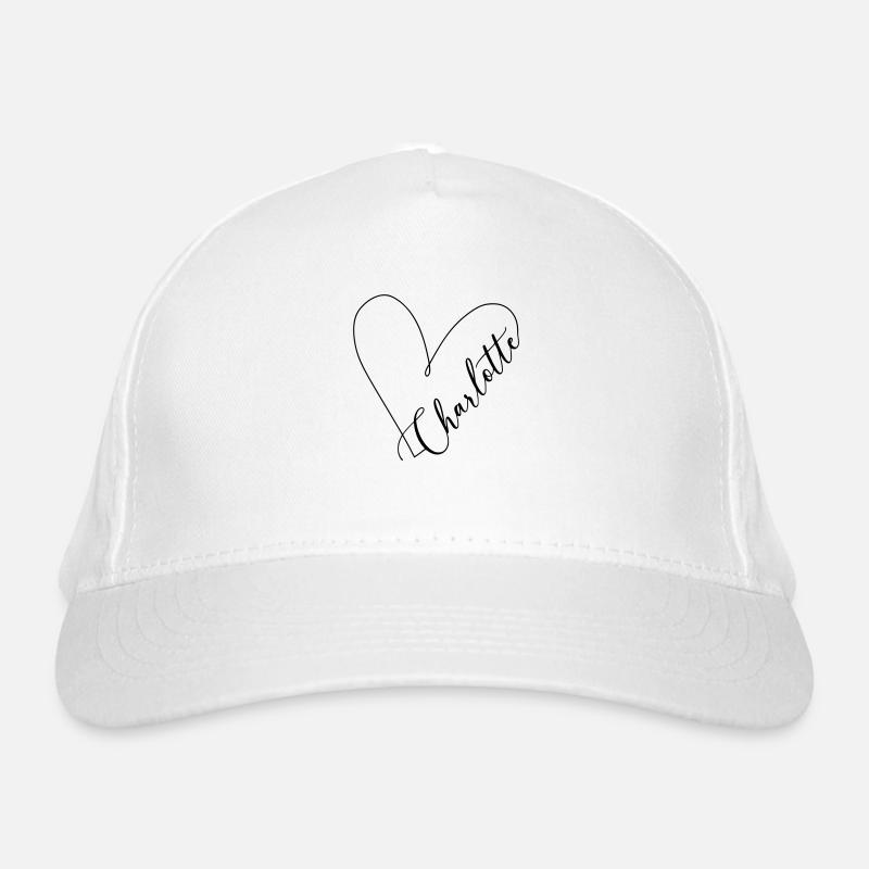 Charlotte Name Heart Line Organic Baseball Cap