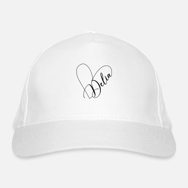 Delia Name Heart Line Organic Baseball Cap