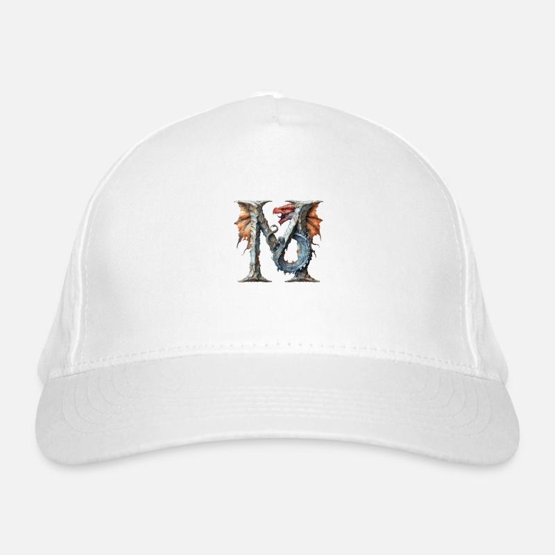 Lettre « M » en forme de dragon. Casquette classique bio