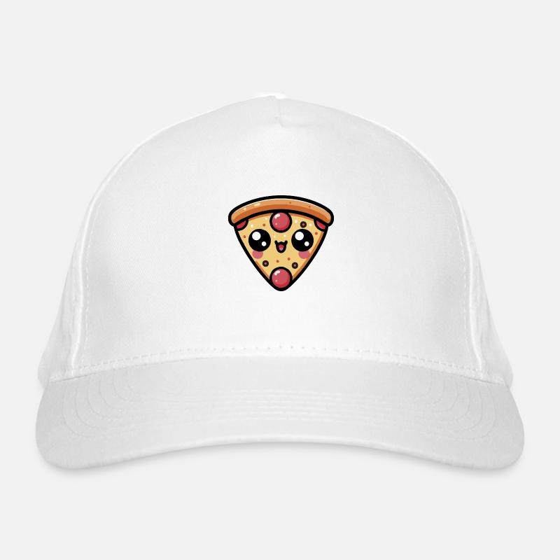Pizza Chibi Kawaii Mignonne - Casquette classique bio - blanc