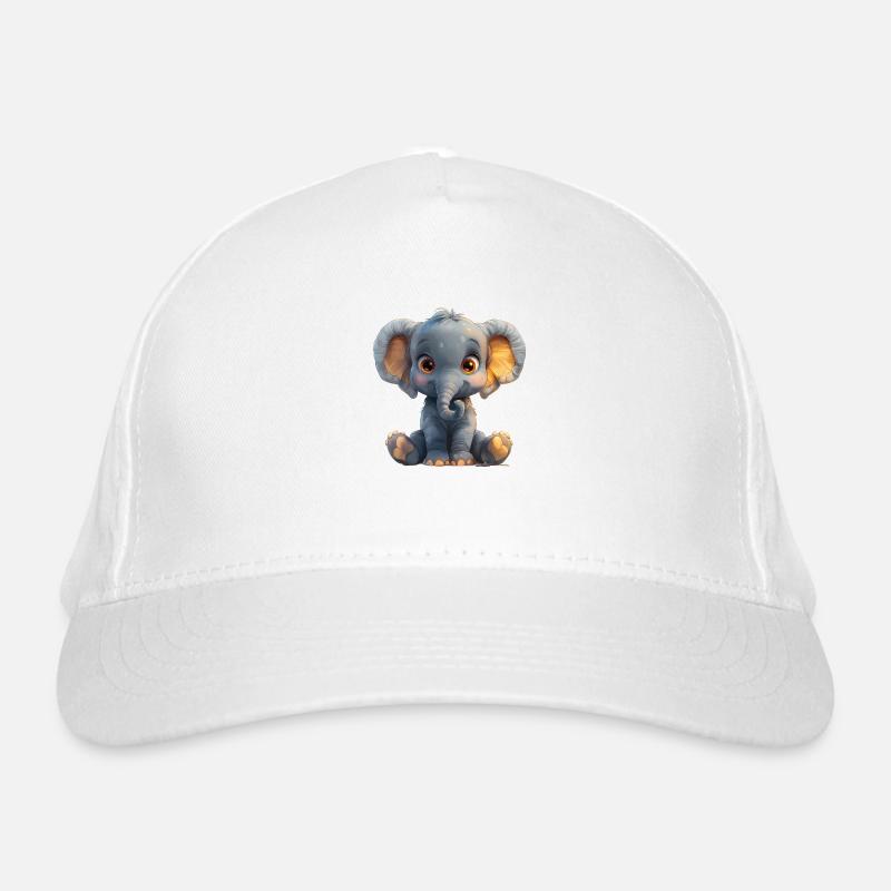 elefant - Bio-Baseballkappe - Weiß