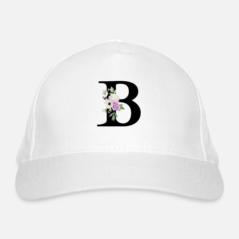 Lettre b floral violet Casquette classique bio