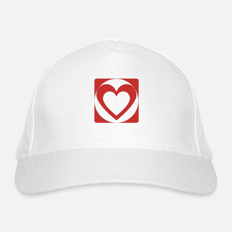 Rotes Herz Bio-Baseballkappe