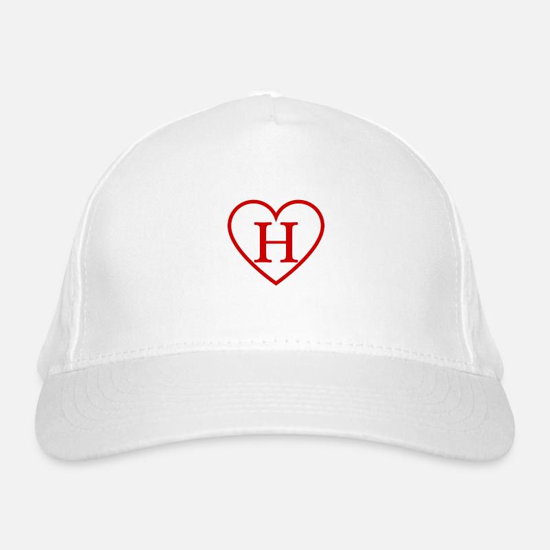 Letter h red heart Organic Baseball Cap