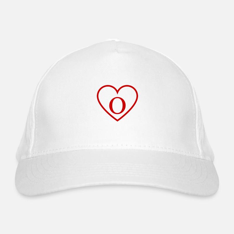 Letter o red heart Organic Baseball Cap