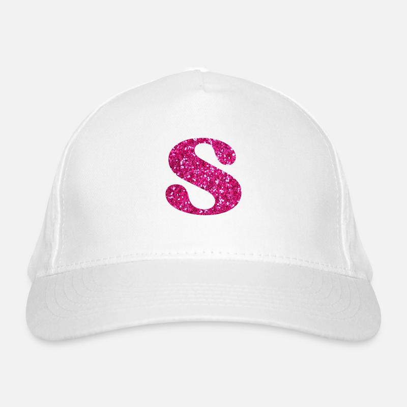 Lettre s rose pailleté Casquette classique bio