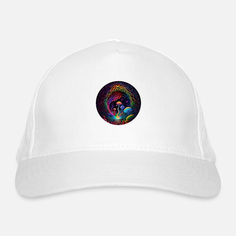 Magic Mushroom Forest - Neon Abstract Art Organic Baseball Cap
