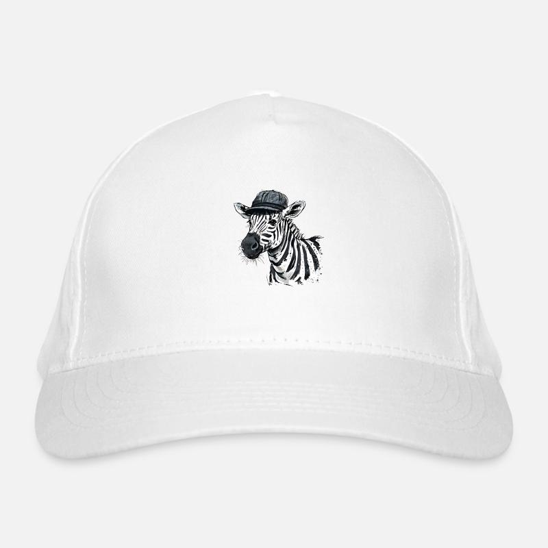 Zèbre mignon avec chapeau Casquette classique bio