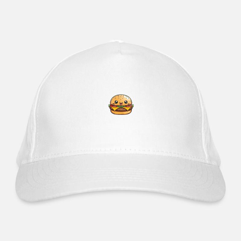 Burger with a face Organic Baseball Cap