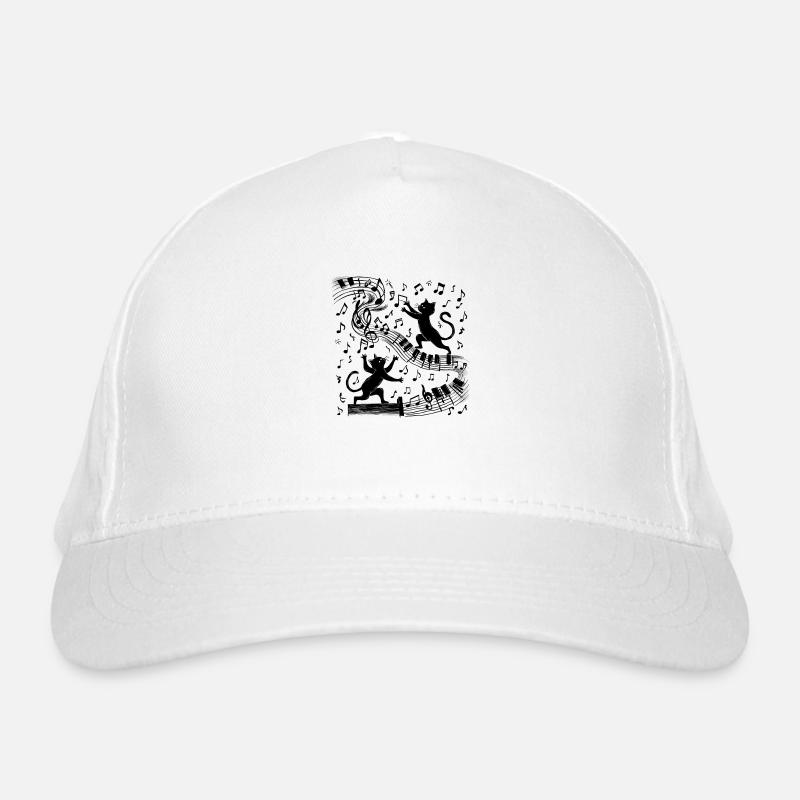 Motif chats noirs jouant avec note de musique Casquette classique bio