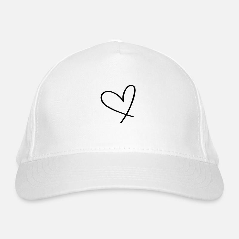 Herz Schwarz Bio-Baseballkappe