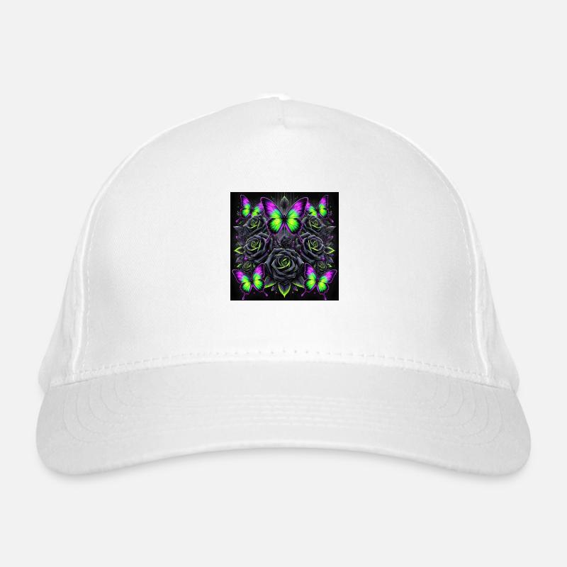 Neon Gothic Butterfly Art Organic Baseball Cap