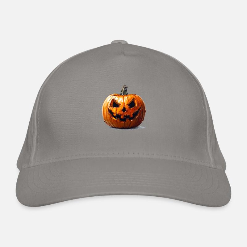 Grimaces de citrouille sculptée est une décoration d’Halloween Casquette classique bio