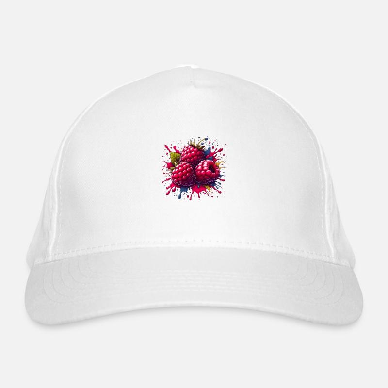 Raspberries Paint Explosion Organic Baseball Cap