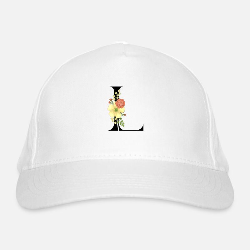 Elégante lettre 'L' avec des fleurs Casquette classique bio