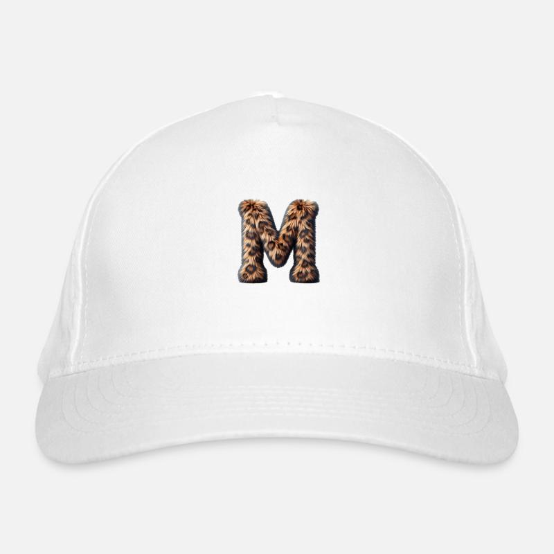 Fluffy letter M leopard fur Organic Baseball Cap