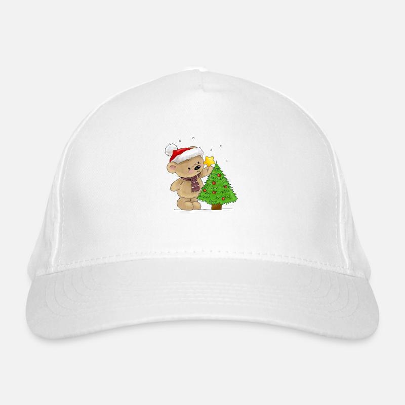 Bärchen schmückt Weihnachtsbaum Bio-Baseballkappe