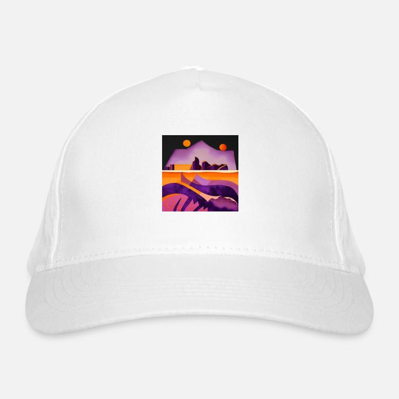 Two moons - Organic Baseball Cap - white