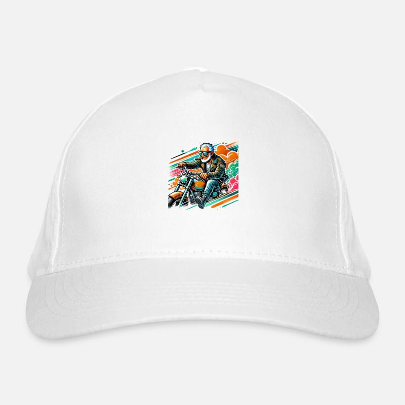 Papy cool sur une moto Casquette classique bio