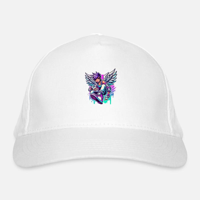 Cooler Engel bunte Haare Bio-Baseballkappe