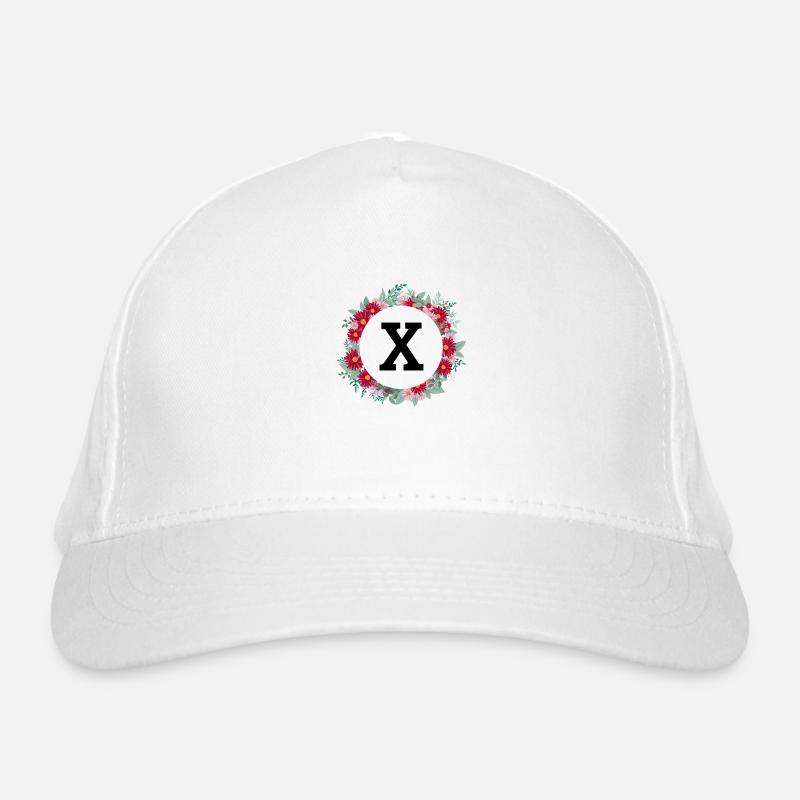 Buchstabe x Blumenkrone Bio-Baseballkappe