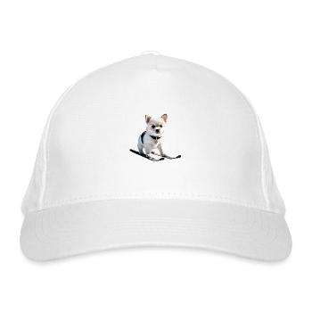 Ski Dog - Organic Baseball Cap - white - Front