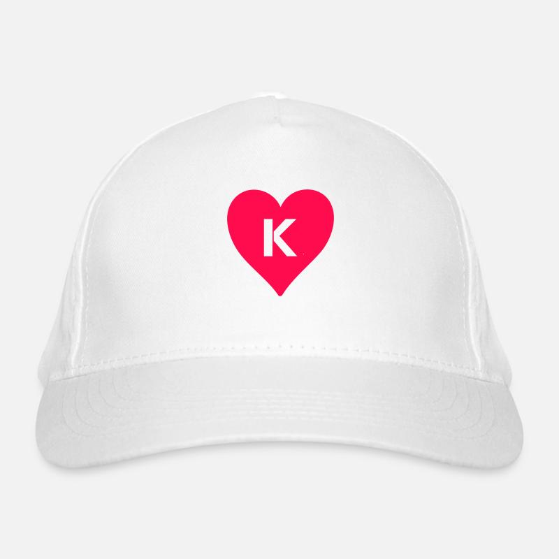 Heart Letter K Organic Baseball Cap