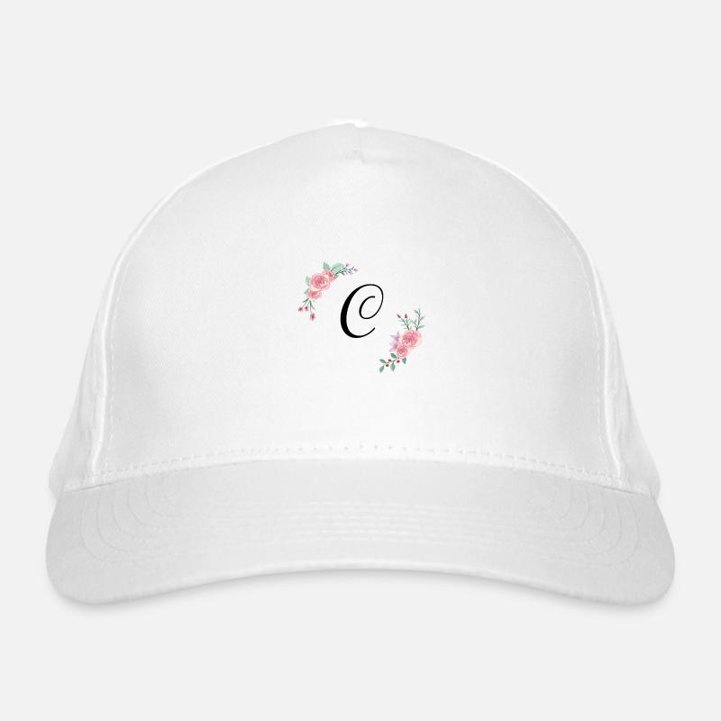 Pink floral letter c Organic Baseball Cap