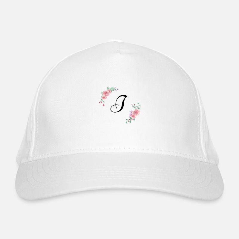 Lettre i florale rose Casquette classique bio