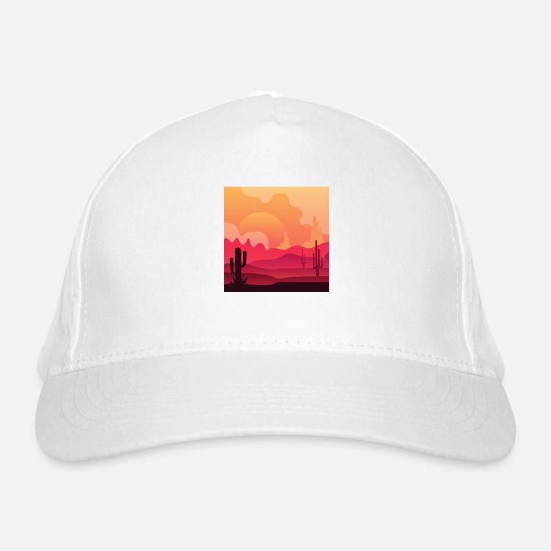 Desert Cactus Silhouette Sunset Organic Baseball Cap
