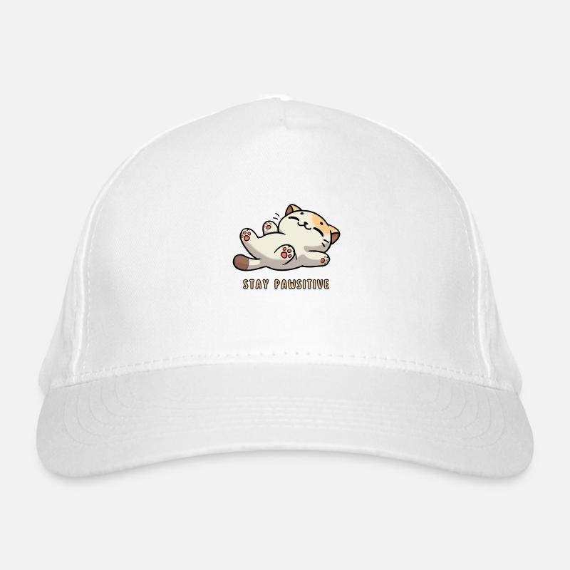 Stay Pawsitive – Süße Katze mit Spruch Bio-Baseballkappe