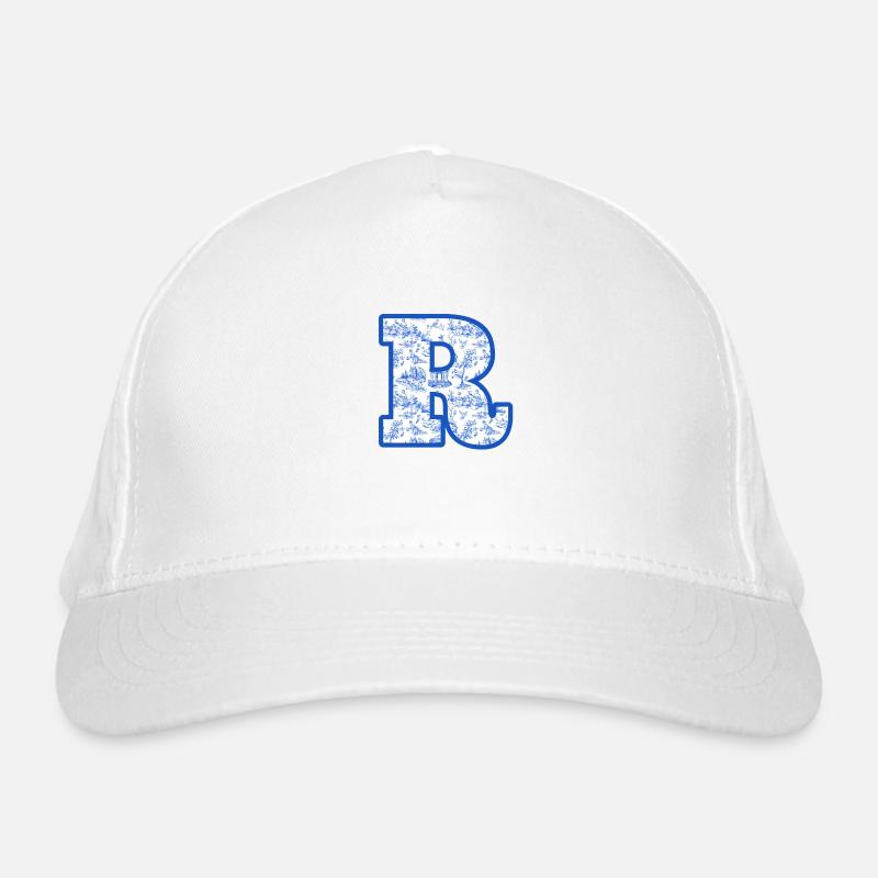 Buchstabe r blaue Chinoiserie Bio-Baseballkappe