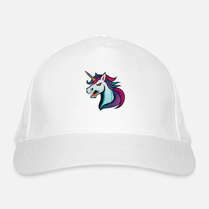 Unicorn Evil - Organic Baseball Cap - white