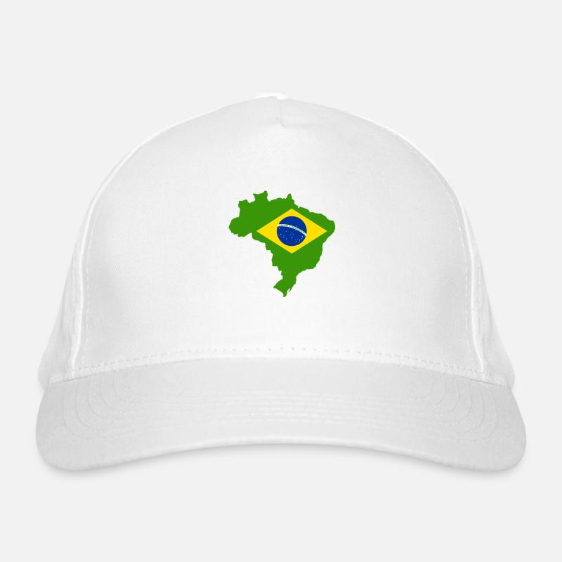 Brasilien - Bio-Baseballkappe - Weiß