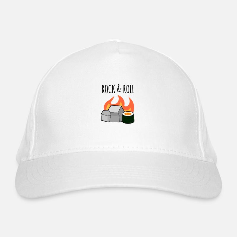 Rock N' Roll, Stone und Maki Sushi Roll Wortspiel Bio-Baseballkappe