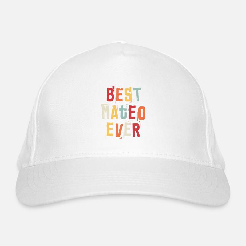 Best Mateo Ever First Name Retro Text Gift Organic Baseball Cap