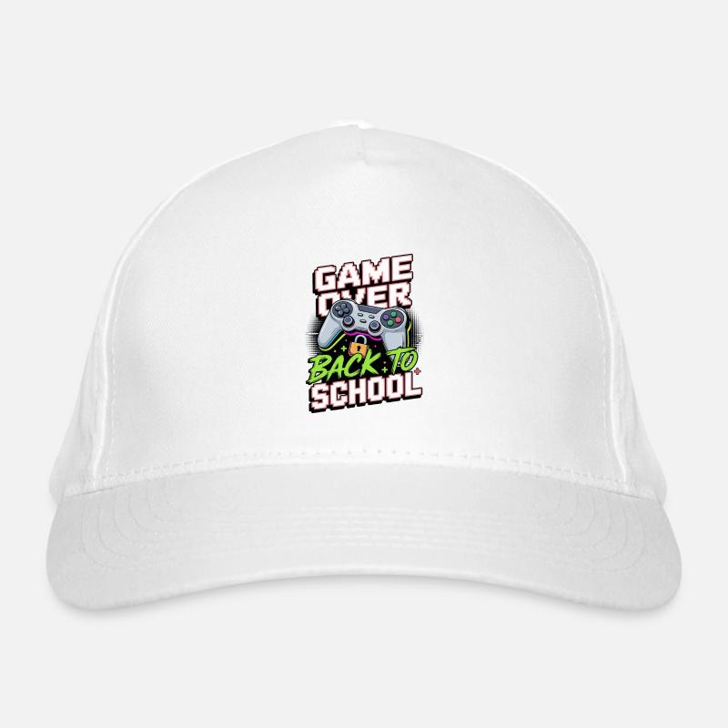 Game Over Back to School Gamer Zocken Design Organic Baseball Cap