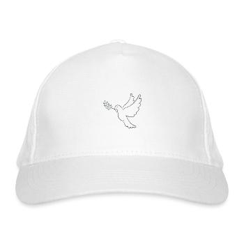 Friedenstaube – Symbol der Hoffnung und Harmonie - Bio-Baseballkappe - Weiß - Vorne
