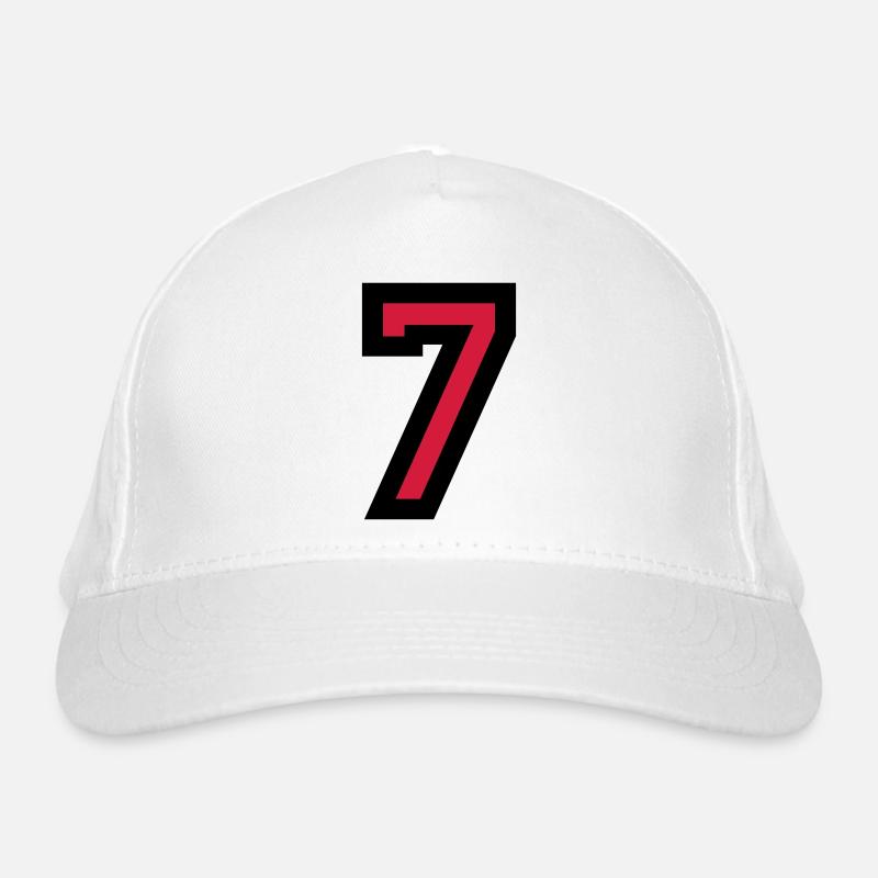 Zahl 7 - Nummer 7 (Rot) Nr. 7 Bio-Baseballkappe