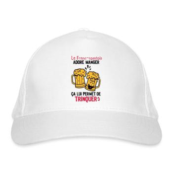franc comtois trinquer biere alcool verre - Casquette classique bio - blanc - Devant