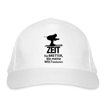 Ski Skifahren Skifahrer Sport Winter Geschenk - Bio-Baseballkappe - Weiß - Vorne
