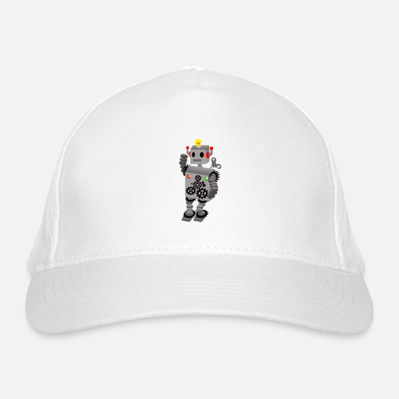 roboter - Bio-Baseballkappe - Weiß