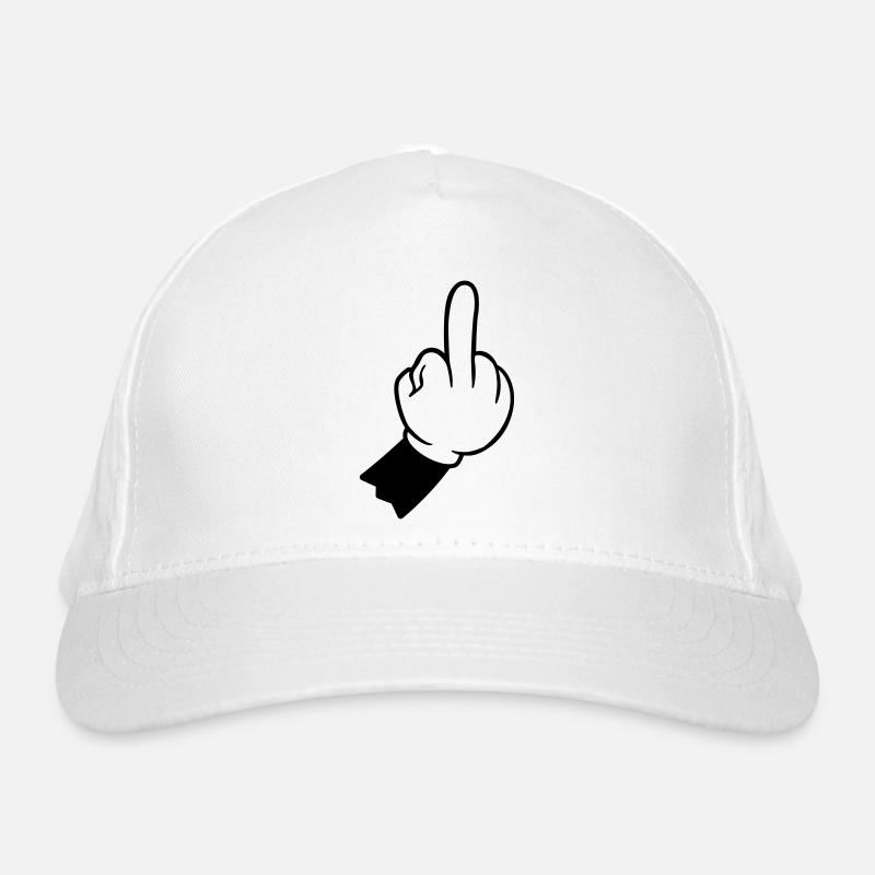 Handzeichen mittelfinger hand Bio-Baseballkappe
