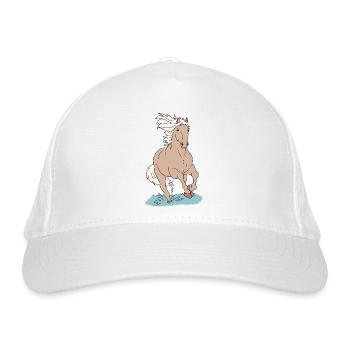 Pferd Pferde - Bio-Baseballkappe - Weiß - Vorne