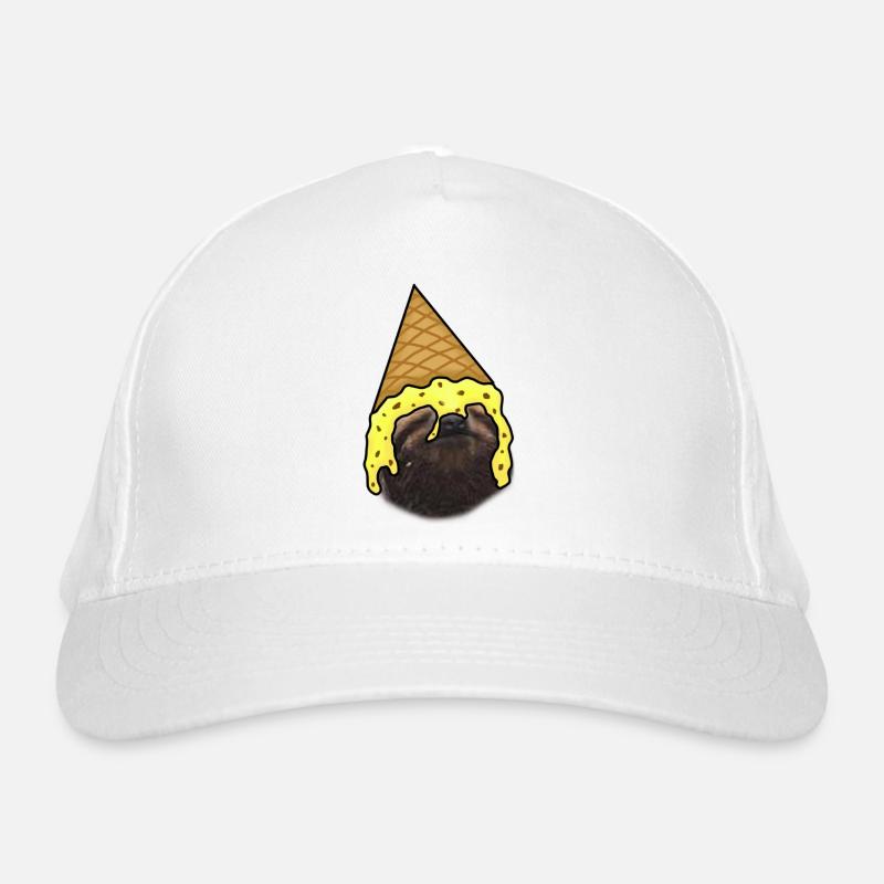 Sloth with ice cream as a hat Organic Baseball Cap