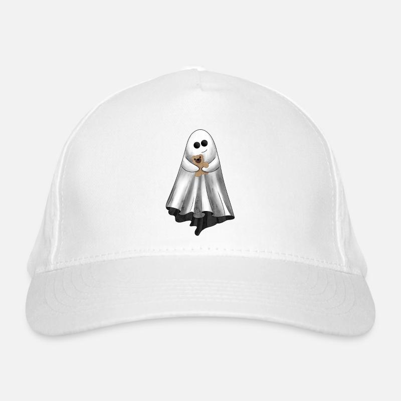 Cute ghost with teddy bear Organic Baseball Cap